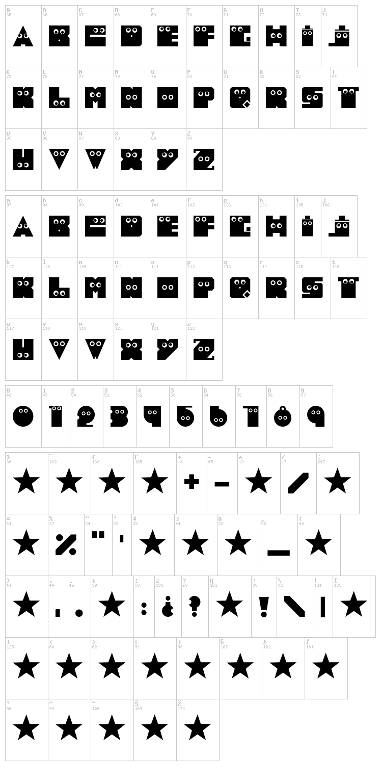 HolaHola font map